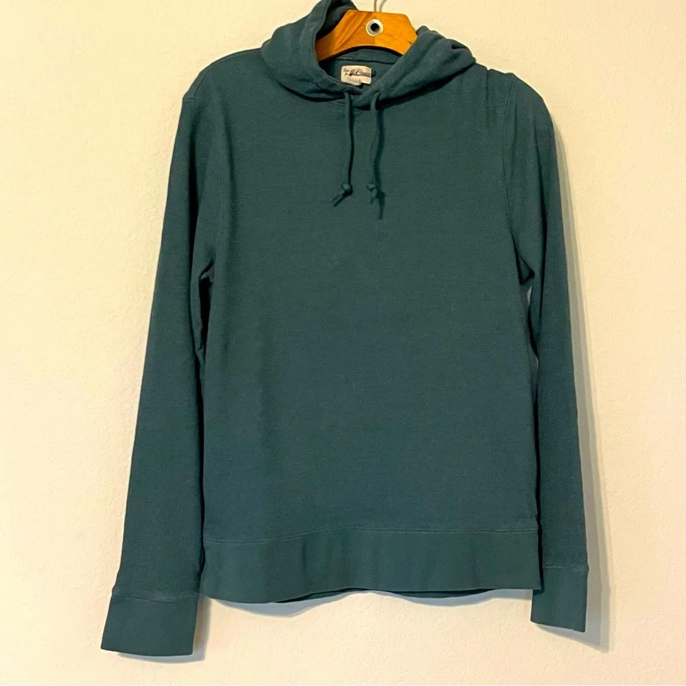 J Crew Textured Hooded Sweater Tee in Graffiti Green Single D Size Large EUC!